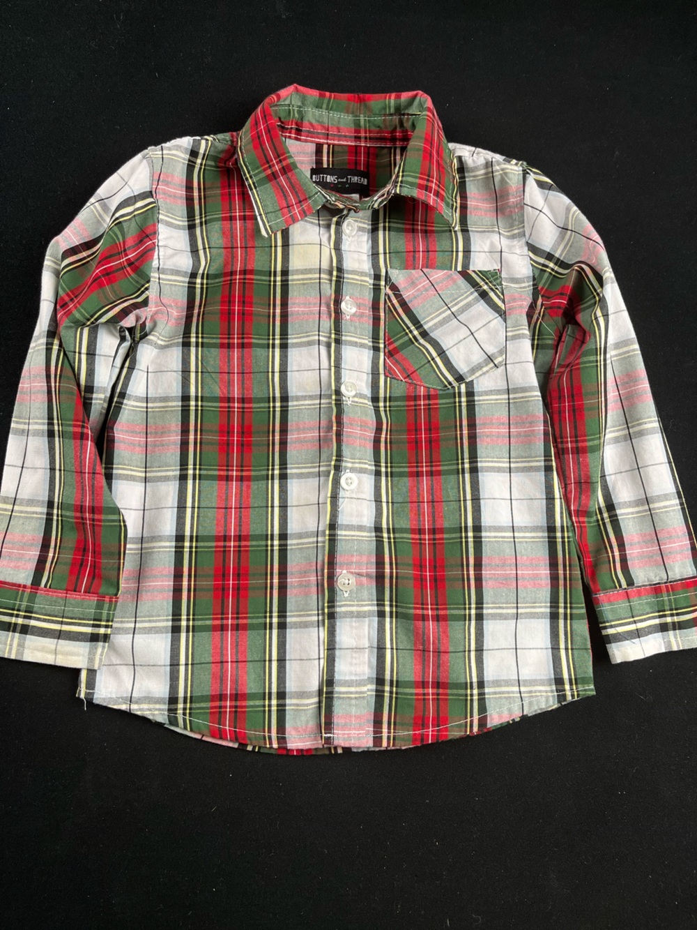 Kids Red & Green Plaid Button-Up Shirt